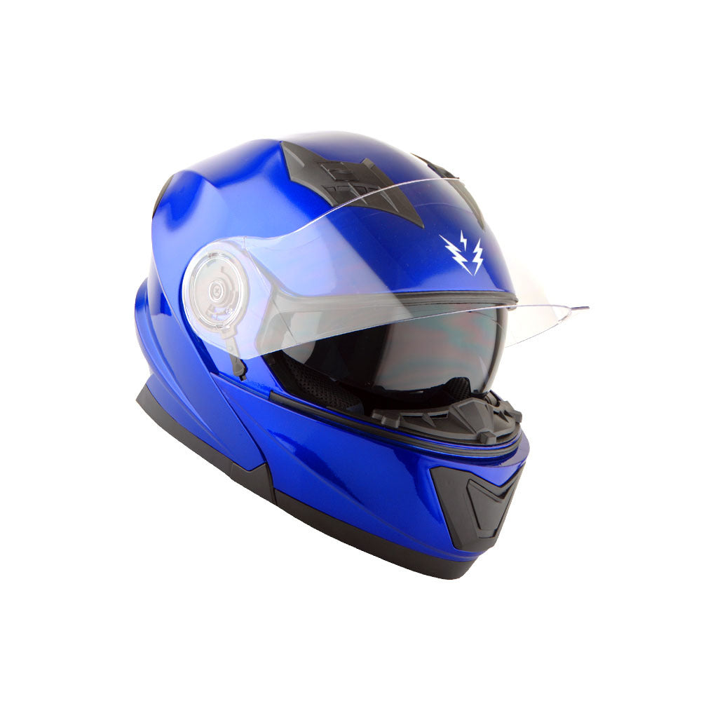 Motorcycle Modular Full Face Helmet Flip Up Dual Visor Sun Shield with Optional LED Tail Light 3 Modes Removable Washable Interior, Multiple Colors S M L XL — Modular901