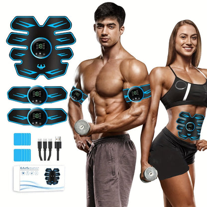 Fitness Equipment EMS Abdominal Pad Set with Digital Controllers and Blue or Orange Accent Options
