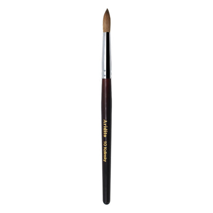 Red-Wine Handle Acrylic Nail Brush in Exact Checkout Sizes #8, #10, #12, #14, #16 or #18 with Pictured Round Tip