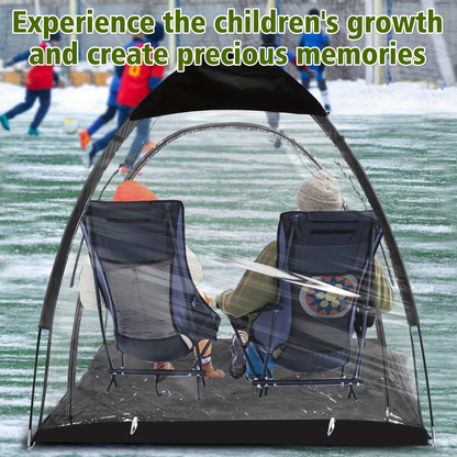 Camping Tent Transparent Oxford Rain Shelter with Ventilation Panels, Zipper Entry and Two Colors