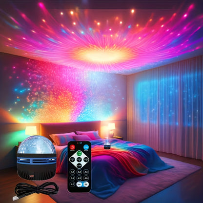 Water Ripple Projection Lamp 3D Dynamic Wave Atmosphere Light – USB Powered, Remote Control, Color Changing Romantic Ambient Night Light for Bedroom, Home Theater, Wedding & Meditation