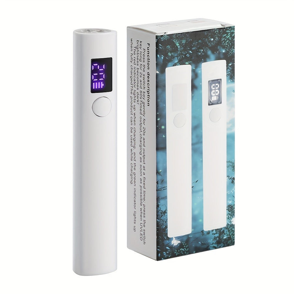 Pen-Shaped Cordless UV LED Nail Lamp with 365 and 405 nm Light, Two Timers and Three Colors