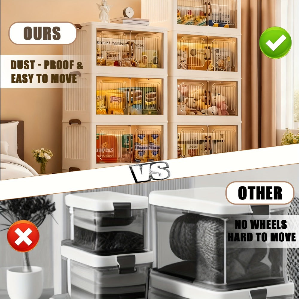 Acrylic Display Cabinet with Clear Door – Dust-Proof Blind Box Figure Showcase Shelf for Mini Toys Collectibles, 2/4/5 Layer Curio Display Case for Living Room Retail Home Decor