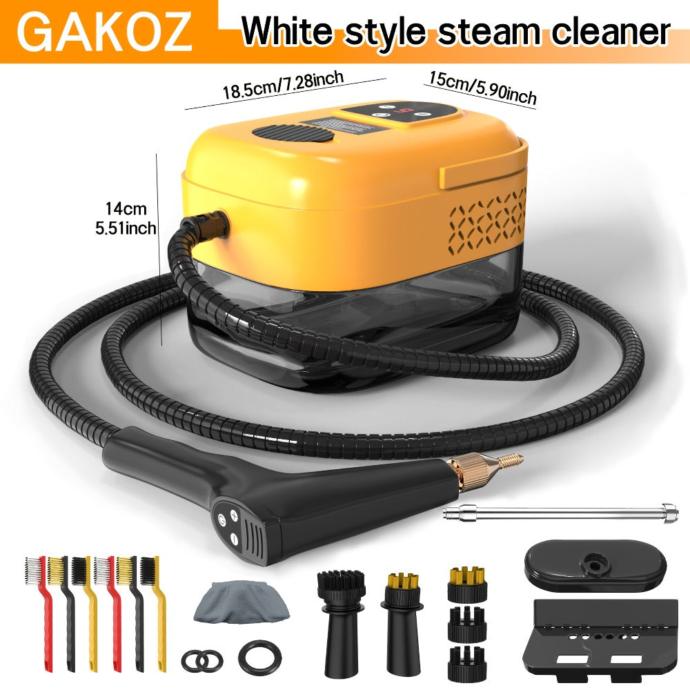 Steam Cleaner by GAKOZ, Canister Kit with Handheld Wand, Flexible Hose, Brush Heads and Glass Scraper Options
