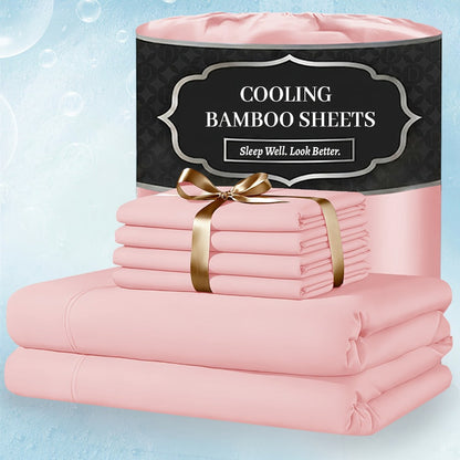 Bed Sheet Set 4-Piece Bamboo-Derived Fabric with Source-Listed Extra-Deep Pocket and Eighteen Colors