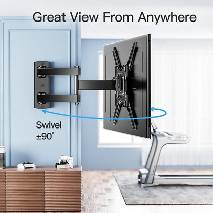 Black Full-Motion TV Wall Mount with 26-55 or 26-60 Inch Options and VESA up to 400 x 400mm