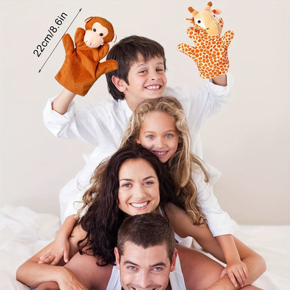 Zoo Animal Hand Puppets Set 12pcs Plush Pretend Toys with Tiger Lion Bear Leopard & More, Soft Stuffed Puppet for Storytelling Teaching Role Play, Kids Toddlers Birthday Christmas Halloween Gift