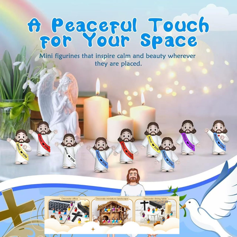 Party Decorations 160-Piece Religious Mini Figure and Banner Set with Mixed Colors and Random Patterns