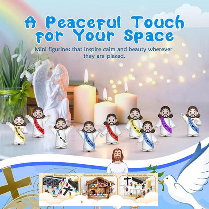 Party Decorations 160-Piece Religious Mini Figure and Banner Set with Mixed Colors and Random Patterns