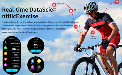 2-in-1 Smartwatch with Built-In Earphones 1.46 Inch IPS Touch Screen 100 Sport Modes Outdoor Fitness Tracker Heart Rate Blood Oxygen Sleep Monitor Weather Alarm Remote Control iPhone Android Compatible Extra Strap Included