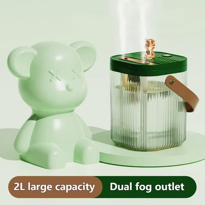 Large Humidifier 2L Smart 2-in-1 with Night Light, Dual Nozzle, 3 Mist Modes, Auto Shut-Off, Dry Burn Protection