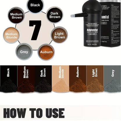 15-Gram Hair Fiber Kit with Directional Spray Applicator in Four Black and Brown Shade Options