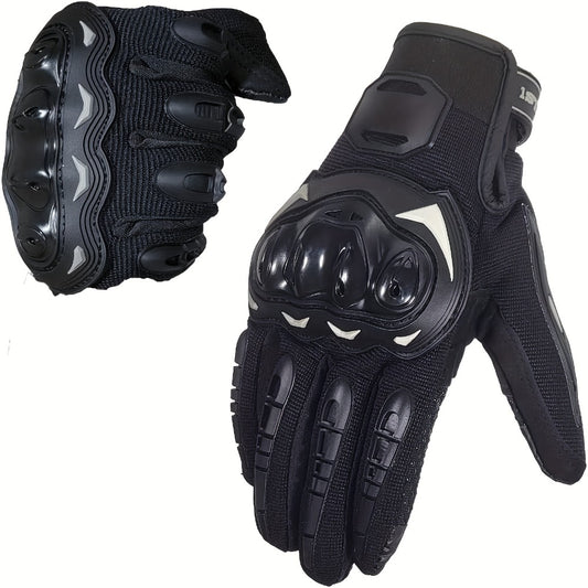 Motorcycle Gloves Full Finger Touchscreen – Hard Knuckle Protection, Breathable Knit, Cycling & Outdoor Riding, Sizes M–XXL, Black & Red