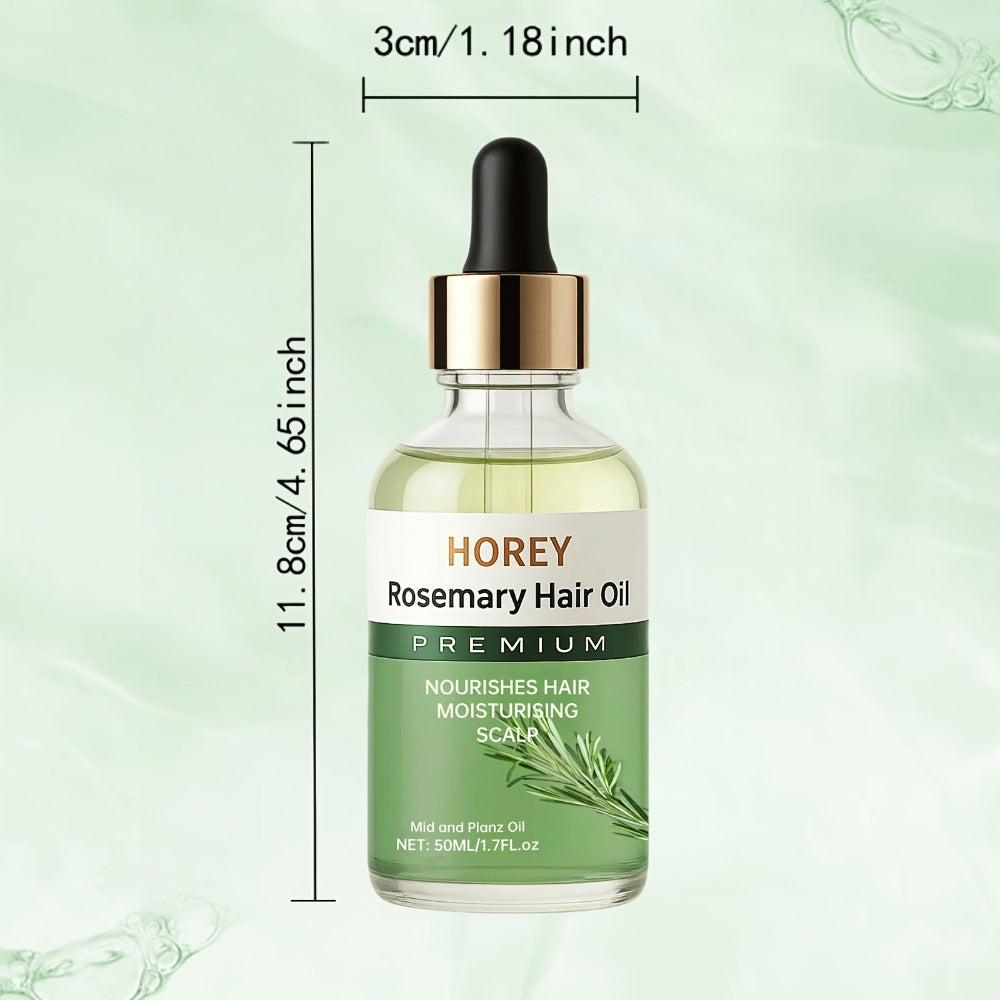 Rosemary Hair and Scalp Oil in One- or Two-Bottle 50ml Options with Batana and Castor Seed Oil Labels