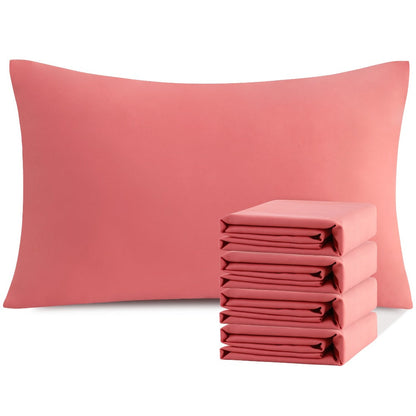 Four-Pack Queen Pillowcase Set in 32 Solid Colors with 20 x 30-Inch Size and Envelope Closure