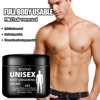 Hair Removal Cream ROZINO 50g Black Jar with Single or Two-Pack Options for External Body Grooming