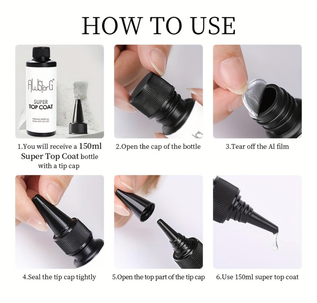 Gel Nail Polish – Gel Nail Top Coat 15ml Super Glossy & Matte Soak-Off LED Base Coat — Long-Lasting Salon Manicure Functional Gel…