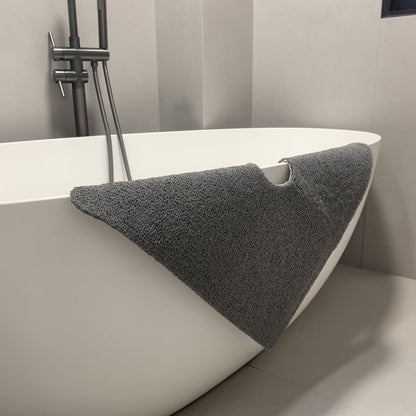 24-Inch Square PVC Loofah Shower Bath Mat with Drain Holes in Grey, White or Beige Color Options
