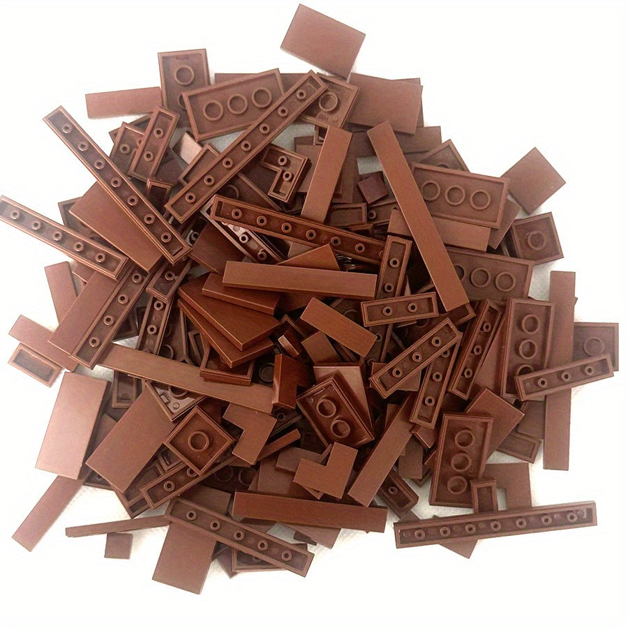 Flat Tile Building Block Refill Set with 150 Pieces in 1x1, 1x2 and 1x6 Sizes, Six Color Options