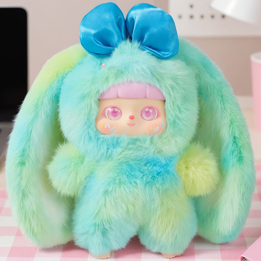 Plush Toy – Kawaii Rabbit with Detachable Face Panel and Assorted Character Styling for Display