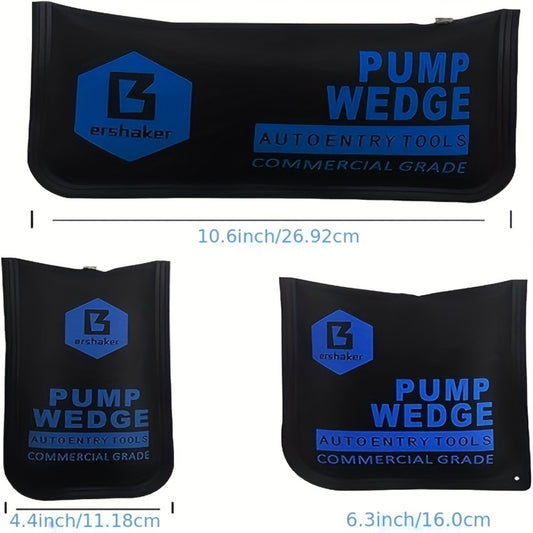 Car Air Wedge Pump Bag 3-Pack – Blue Auto Body Restoration Airbag Tool for Door Panel Opening, Lock Picking & Dent Repair | No Battery Required