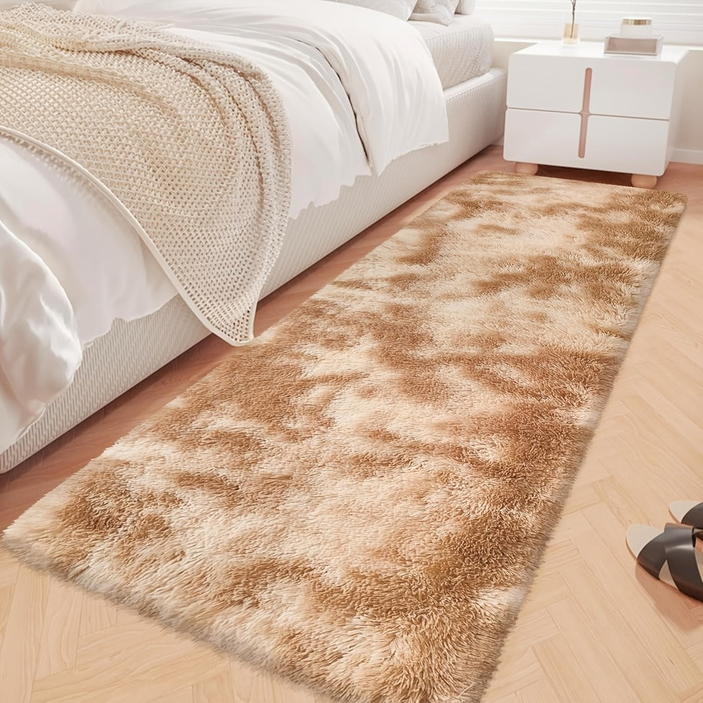 Area Rug Fluffy Tie-Dye Machine-Woven Mat at 1000 g/m² in Eight Colors and Three Indoor Sizes