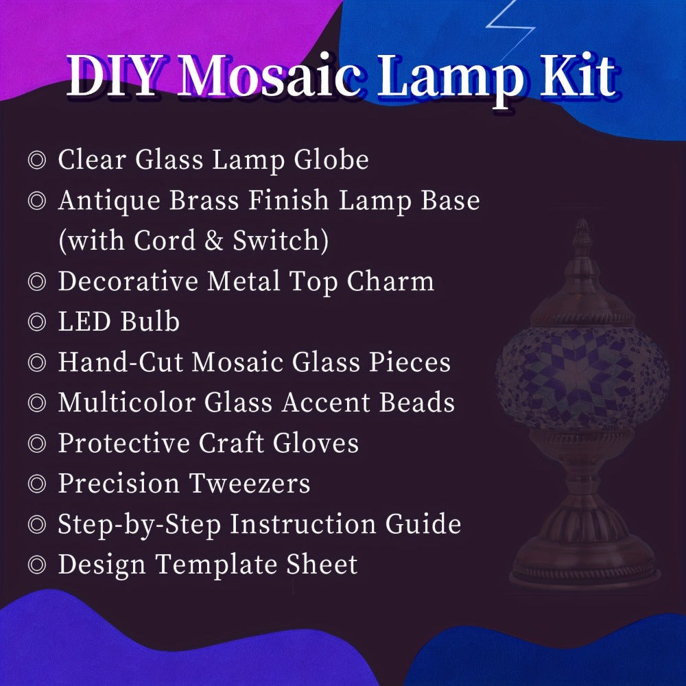 Moroccan Table Lamp Handmade DIY Turkish Lamp Dimmable Glass Metal Brass Bohemian Bedside Night Light with Remote for Bedroom Living Room Office Vintage Boho Home Decor Gift Multiple Colors