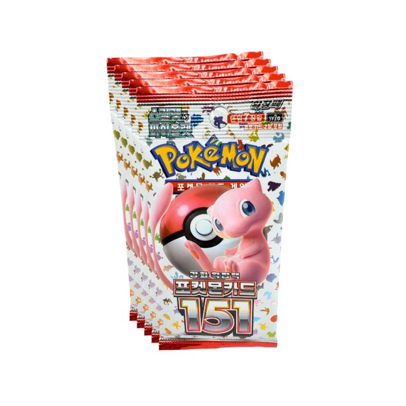 Trading Card Game Korean-Language 151 Seven-Card Booster Pack with Character Wrapper Artwork