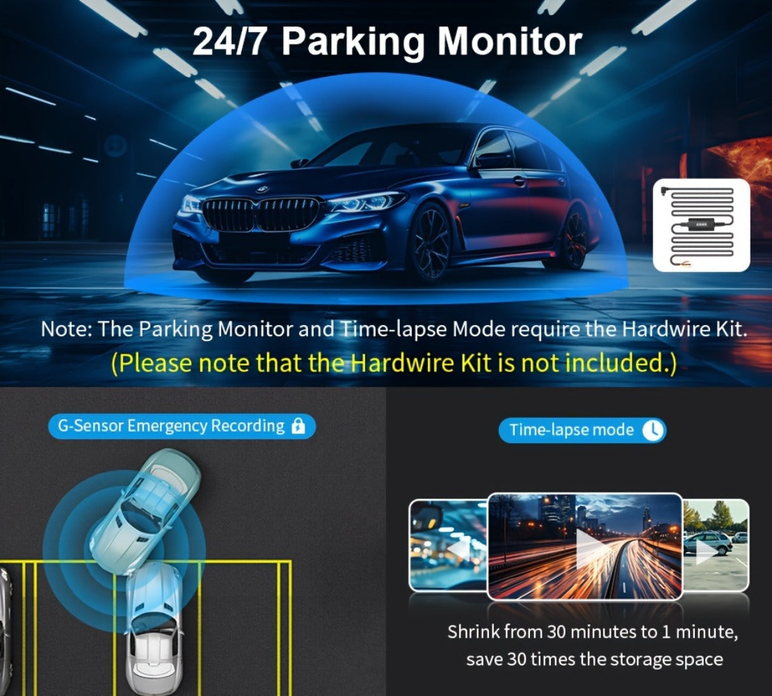 KAWA Mini 3 2K Dash Cam – 1296P QHD WiFi APP & Voice Control, Super Capacitor, Color Night Vision, WDR, Loop Recording, 24H Parking Monitor, Ultra Compact Car DVR