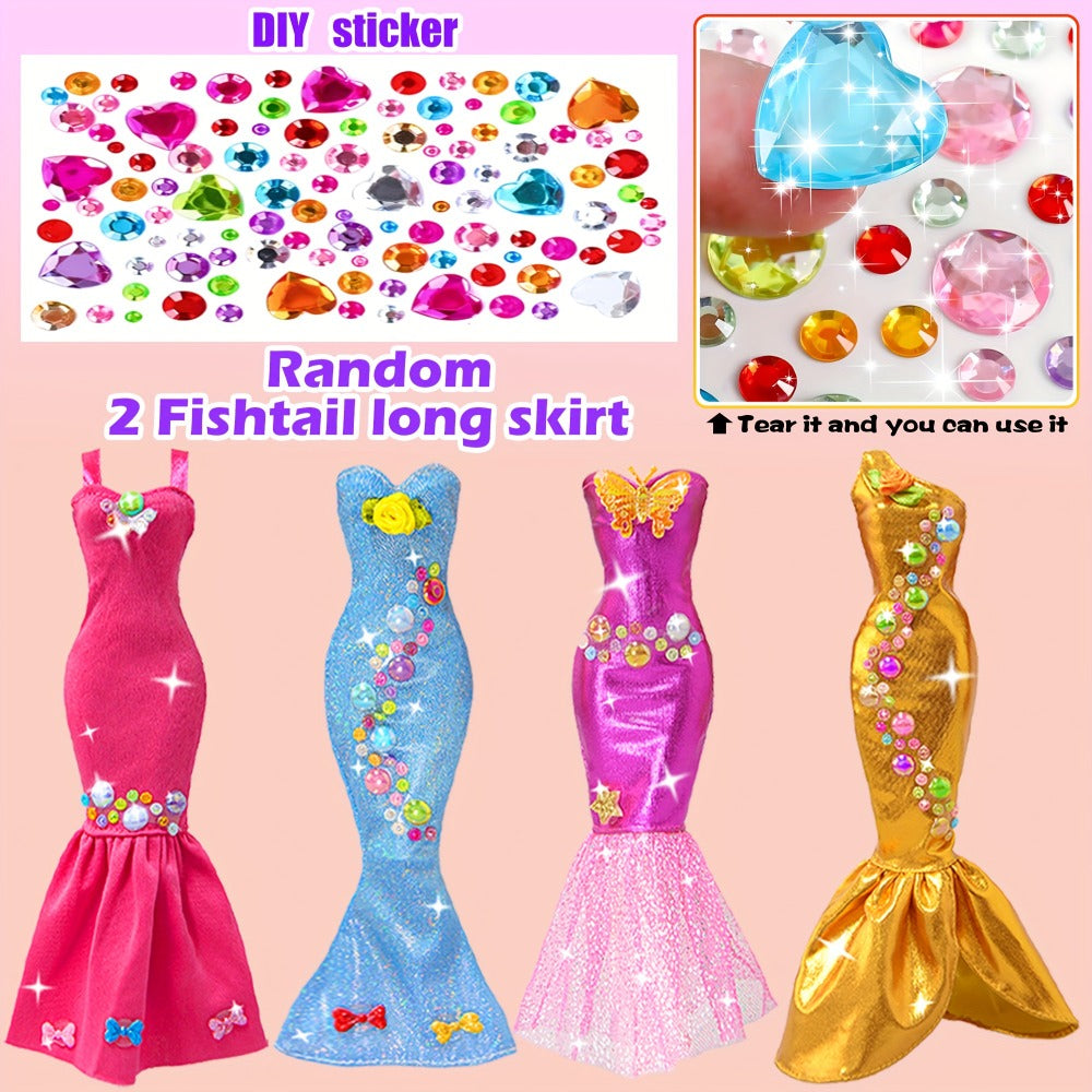 139-Piece Rose Doll Wardrobe and Accessory Case for 11.5-Inch Dolls with Dresses, Shoes and Stickers