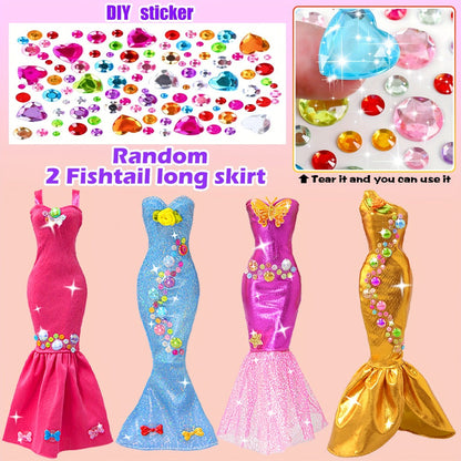 139-Piece Rose Doll Wardrobe and Accessory Case for 11.5-Inch Dolls with Dresses, Shoes and Stickers