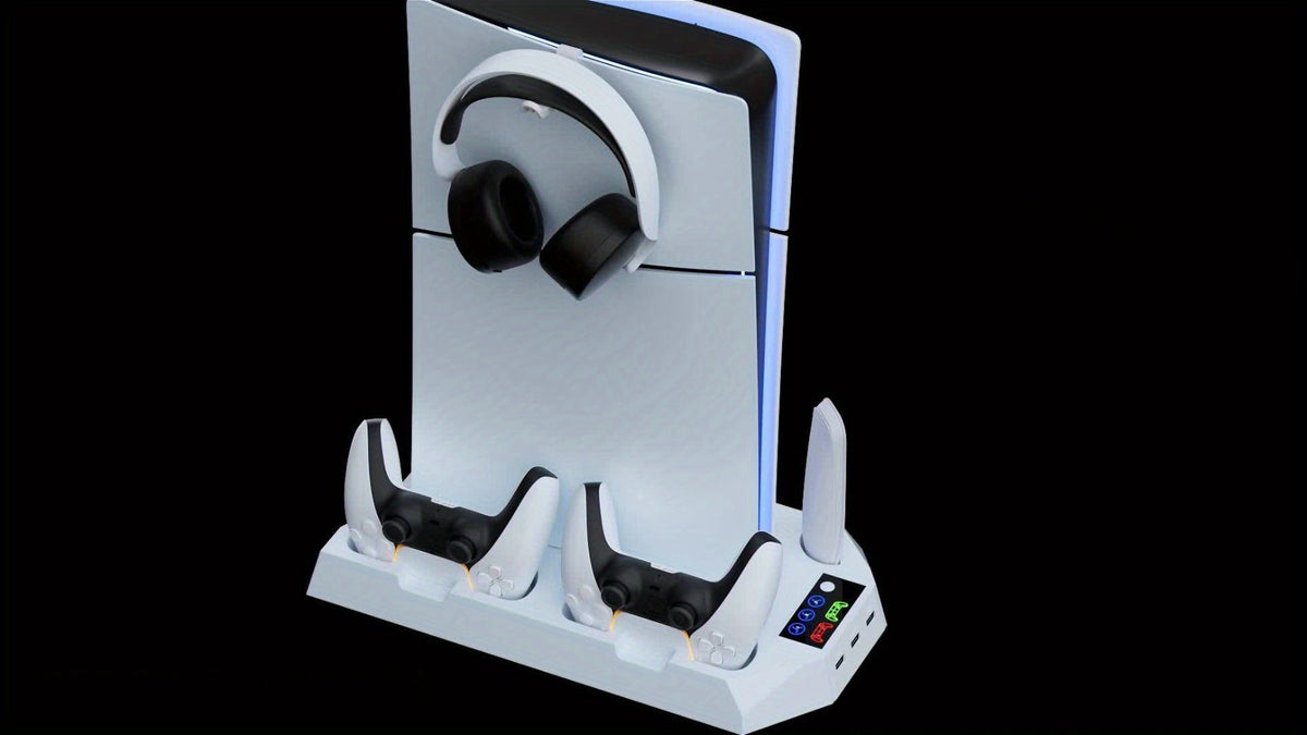 PS5 Cooling Station with Controller Charging Dock - Compatible with PS5 Slim Pro Standard Disc Digital