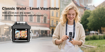 Digital Camera CHUZHAO Retro TLR-Style Model with 12MP Capture Marking, 1080P Video, Autofocus and Dual Filters