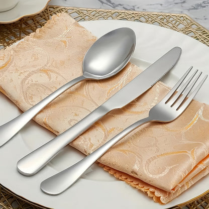 Stainless Steel Silverware Set 20 or 60 Piece – Heavy Duty Commercial Grade, Dishwasher Safe, Rust-Proof & Non-Toxic Bulk Kitchen Tableware with Gift Box for Restaurant, Wedding & Home
