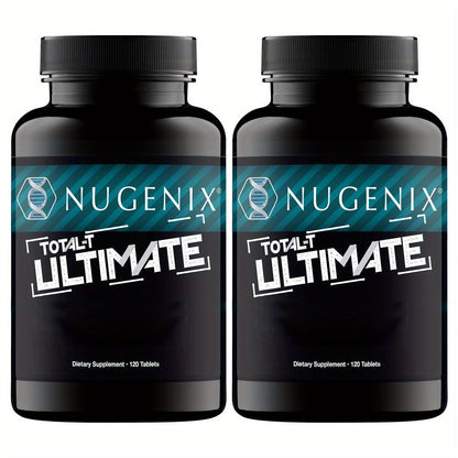 Testosterone Support Supplement with D-Aspartic Acid, Horny Goat Weed, Tribulus & Maca – Mood, Muscle Health & Vitality Booster for Men, 2 Bottle Bundle