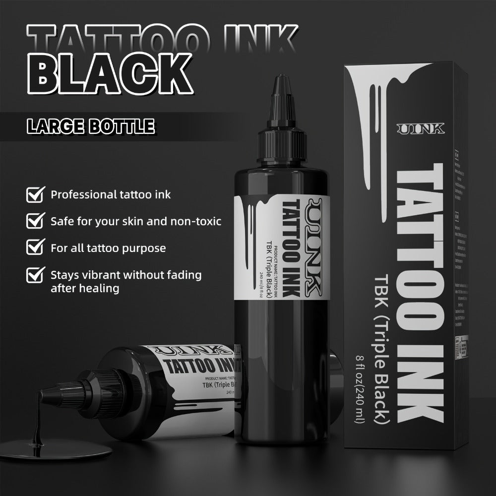 Tattoo Ink UINK 8.12oz 240ml Black, White or White Plus Triple Black Bottle Options with Item-Specific Color, Capacity and Bottle Choices