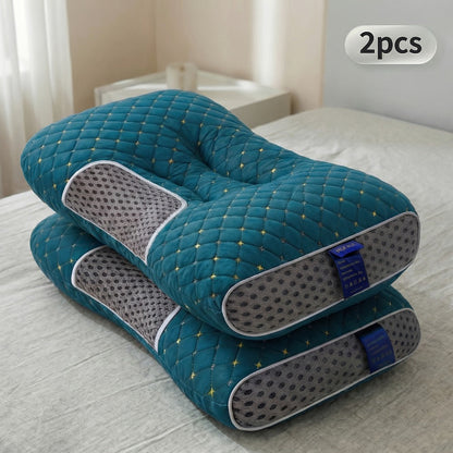 Two-Pillow Contoured Neck Pillow Set in Five Color Options with 74 x 47 cm Pictured Size for Home Use