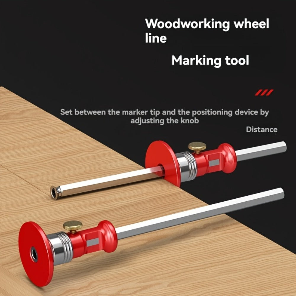 Three-in-One Woodworking Marking Tool Kit with Straight, Parallel, Arc and Height Layout Attachments