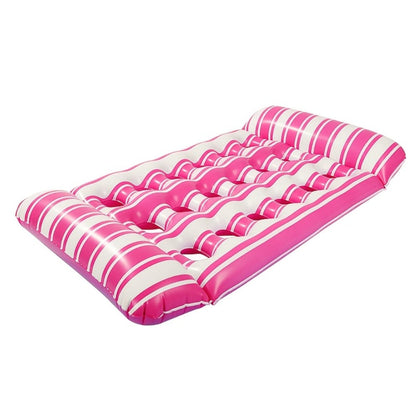 Pool Float Striped Tanning Mat with Built-In Headrest, 51.18 x 27.56 Inches and Three Color Selections