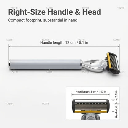 Men's Shaving Kit with Two Handles and 72 Six-Layer Replacement Blades for Beard and Mustache Grooming