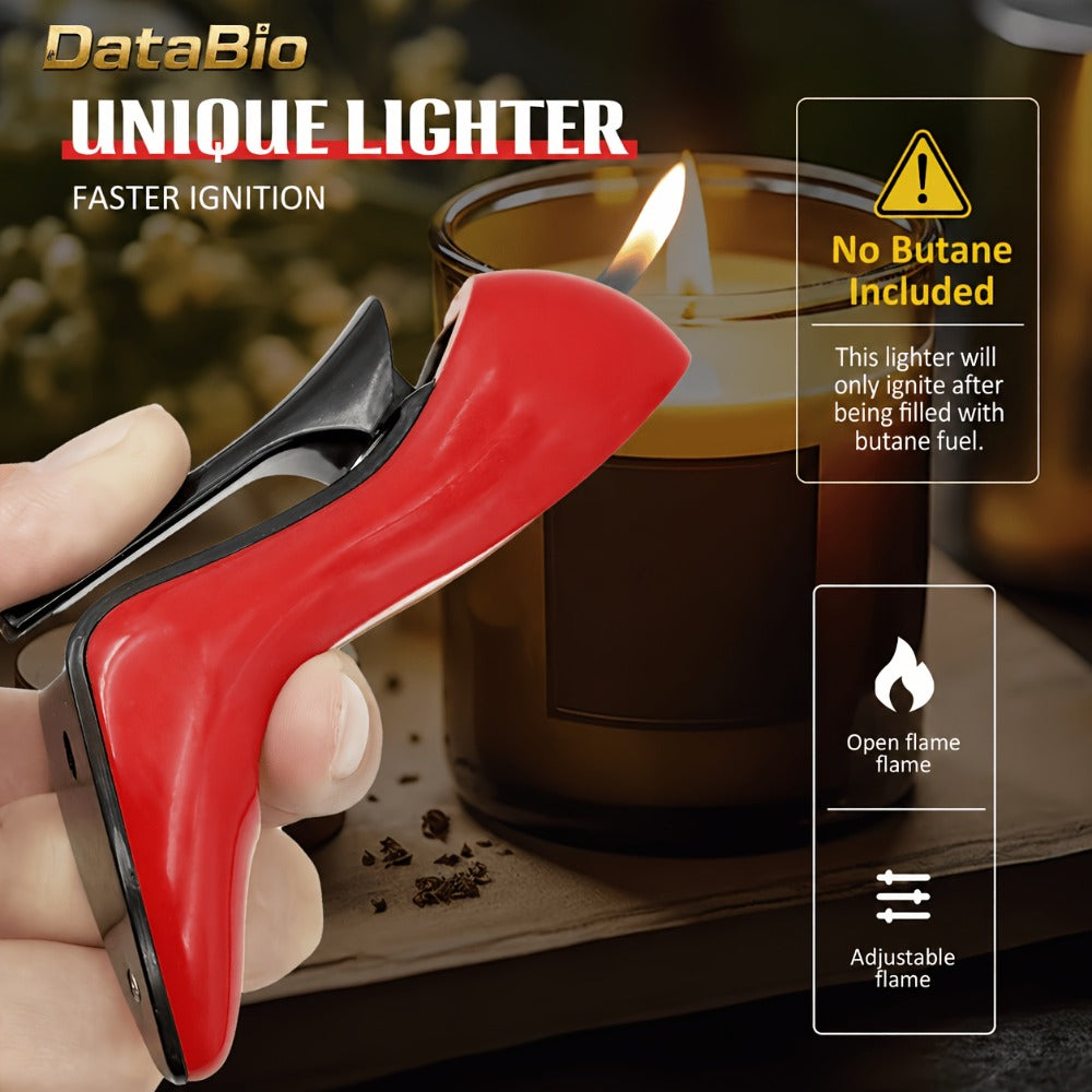 High Heel Shaped Lighter Refillable Butane – Cute Novelty Windproof Flame Lighter for Women, Adjustable Flame, Metal Body, Perfect Gift for Girlfriend Birthday Valentine’s Day Anniversary (No Butane)