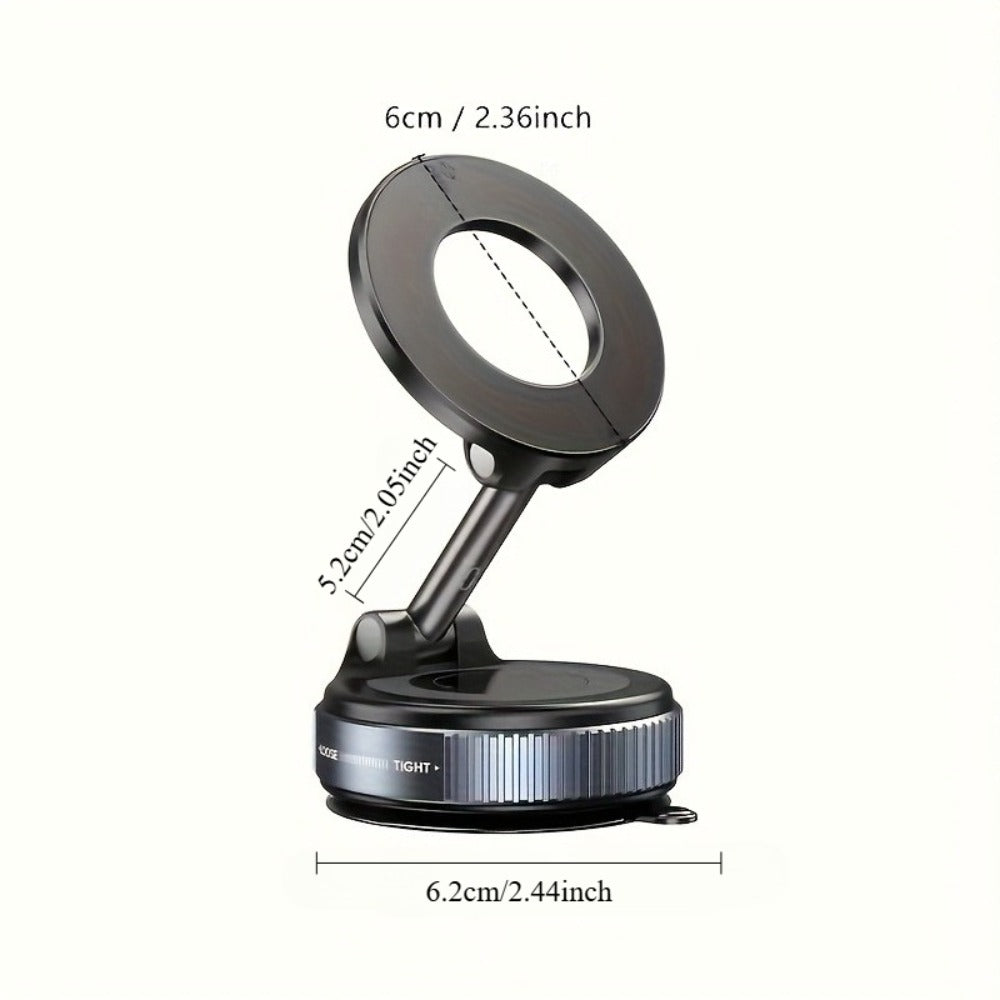 360° Rotating Magnetic Phone Holder 4-Pack – Foldable & Extendable Universal Wall Mount for Car, Bathroom, Gym & Mirror | Compatible with iPhone 16 / 15 / 12 | Black ABS