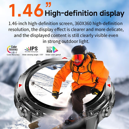 Smart Watch 1.46-Inch Round GPS Display with 3ATM Rating, Wireless Calling and Eight Strap Styles