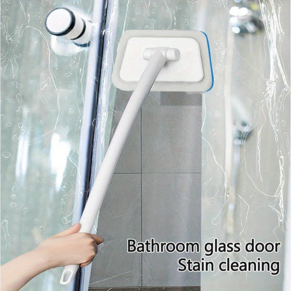 Cleaning Brush Set 16pcs All-Purpose Deep Clean System | 2-in-1 Bath Scrubber & Window Squeegee with 22" Extendable Handle | 90° Rotating Head Bathtub Brush Kit for Indoor & Outdoor Surface Cleaning