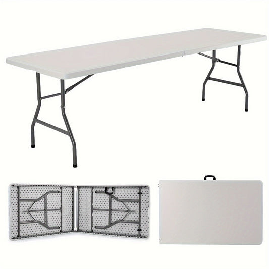 Folding Table, 2.5/4/6 FT Portable Heavy Duty Plastic Fold-in-Half Utility Table shown in the main product view