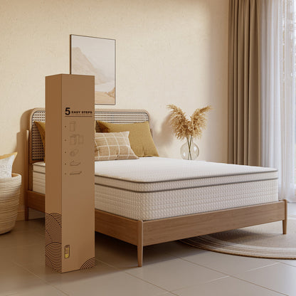 Mattress Pocket-Spring Hybrid with Pillow Top in 6- to 14-Inch Profiles and Six Size Families