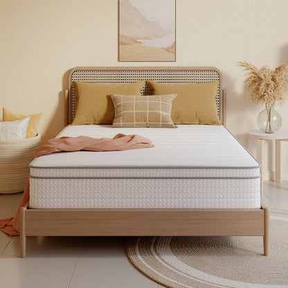Mattress Pocket-Spring Hybrid with Pillow Top in 6- to 14-Inch Profiles and Six Size Families
