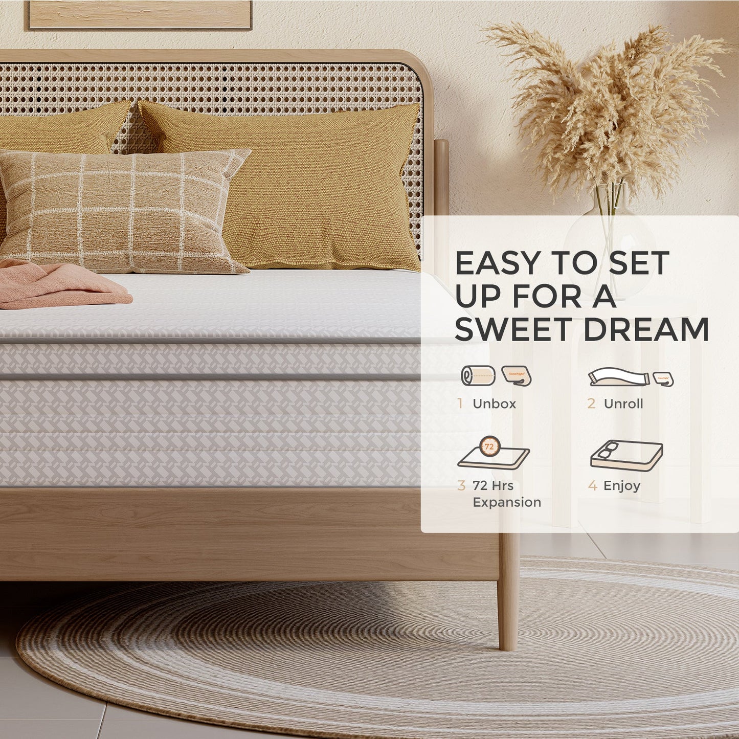 Mattress Pocket-Spring Hybrid with Pillow Top in 6- to 14-Inch Profiles and Six Size Families