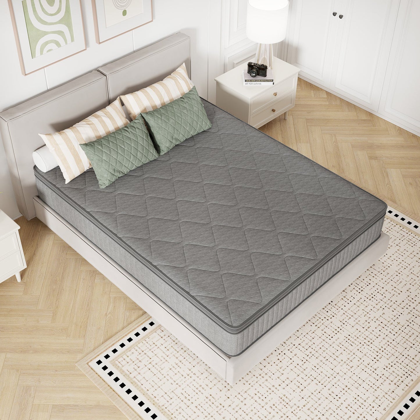 Mattress Pocket-Spring Hybrid with Pillow Top in 6- to 14-Inch Profiles and Six Size Families