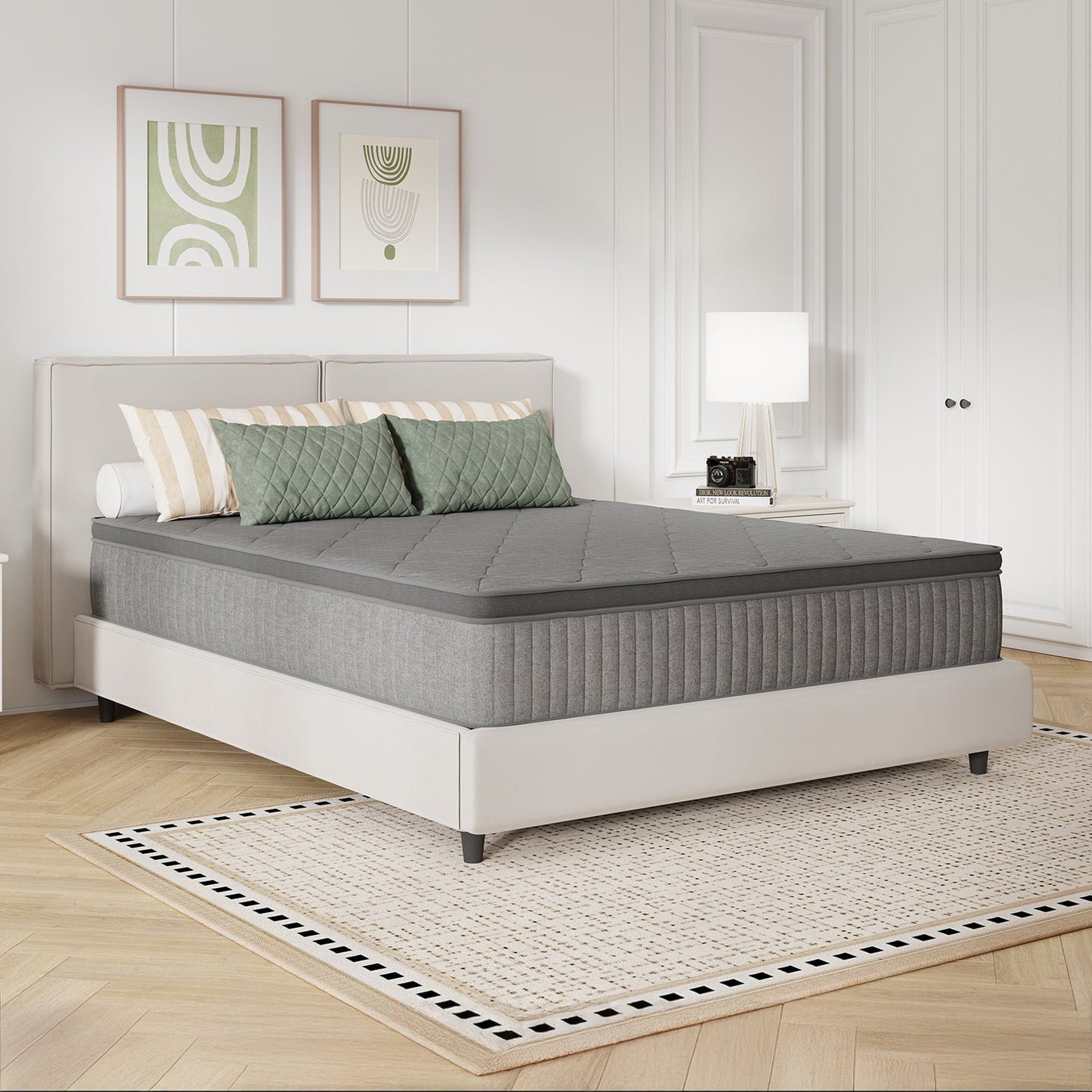 Mattress Pocket-Spring Hybrid with Pillow Top in 6- to 14-Inch Profiles and Six Size Families